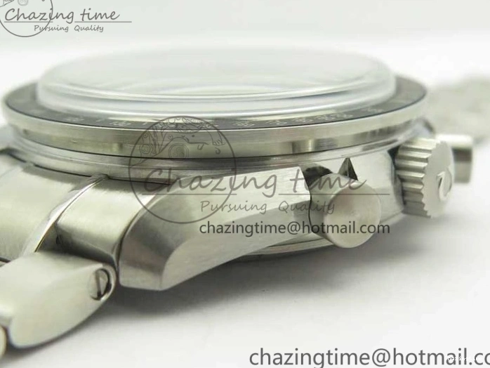 1225 ComfortFit Speedmaster SS “Speedy Tuesday” OMF Best Edition Black Dial on SS Bracelet Manual Winding Chrono Movement 7994